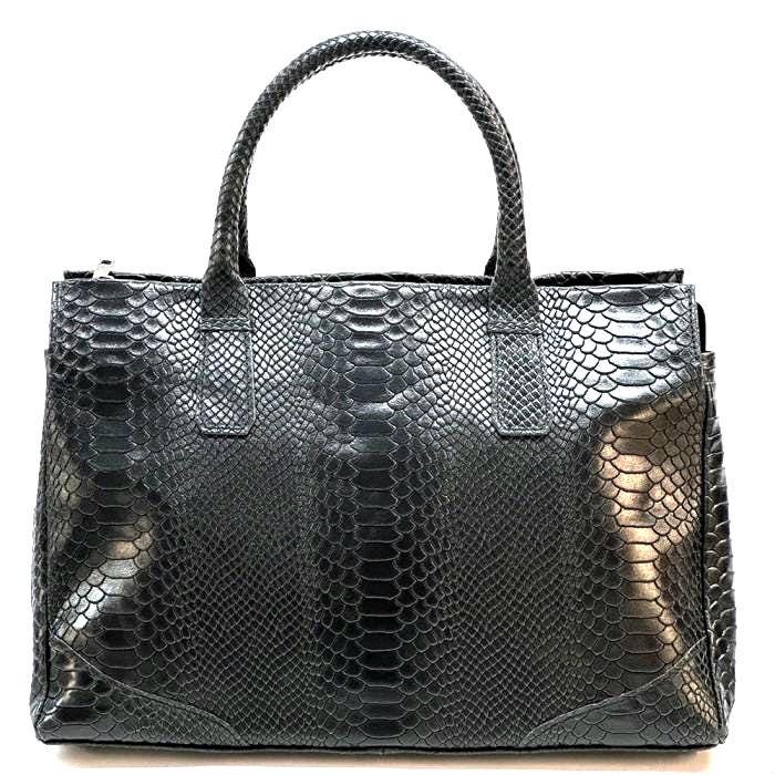 Python Printed Luxurious Leather Tote Bag, Unique and Bold Design, Handmade in Italy