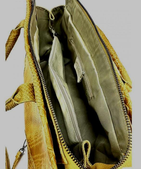 Black Python Printed Luxurious Leather Tote Bag, Unique and Bold Design, Handmade in Italy