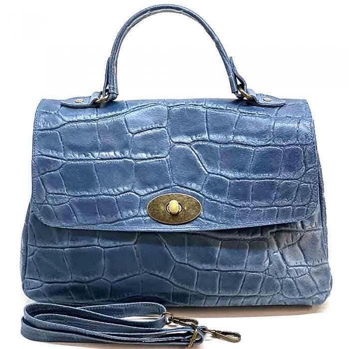 Stamped Leather Messenger Bag: Handmade Italian Crossbody