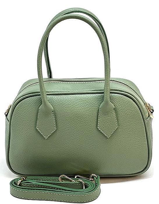 Pebbled Leather Bowler Bag: Handmade Italian Leather, Gold Hardware