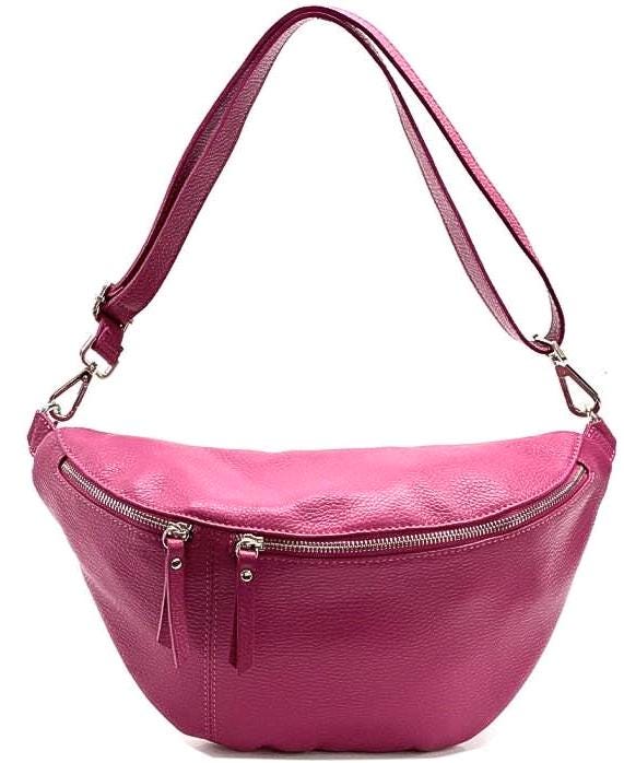 Handmade Italian Leather Sling Bag, Pebbled Bum Bag Pouch