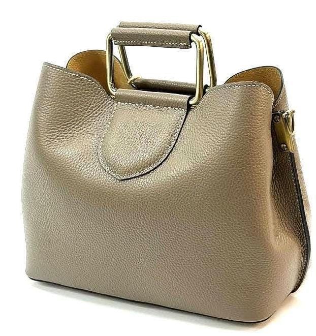 Lux Pebbled Leather Tote and Shoulder Bag from Italy, Free Shipping