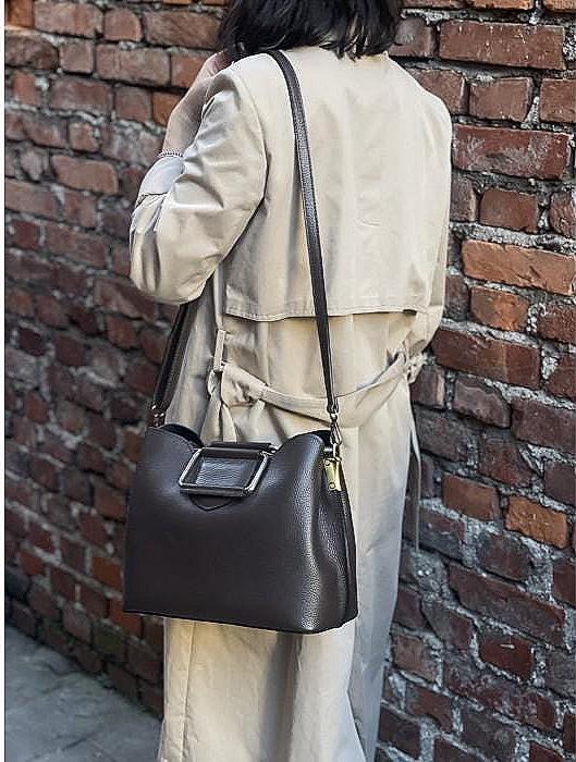 Lux Pebbled Leather Tote and Shoulder Bag from Italy, Free Shipping