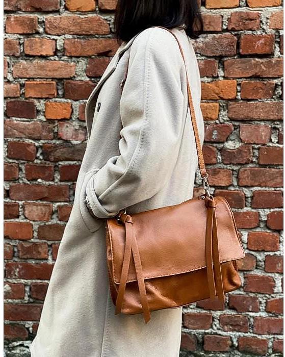 Pebbled, Soft Calfskin Shoulder Bag in Tan or Black. Free FAST Shipping to the US