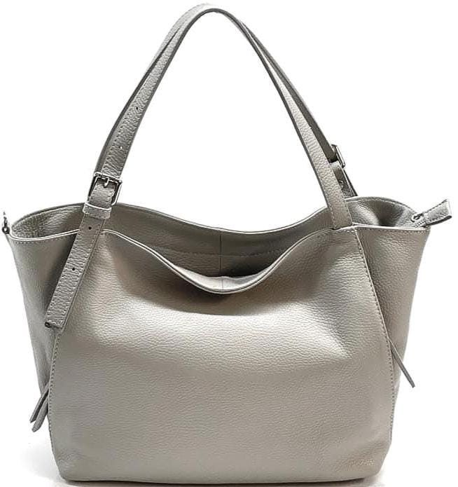 Everyday Lux Calfskin Shoulder in Light Cayan, Handmade in Italy, Free Shipping to the US