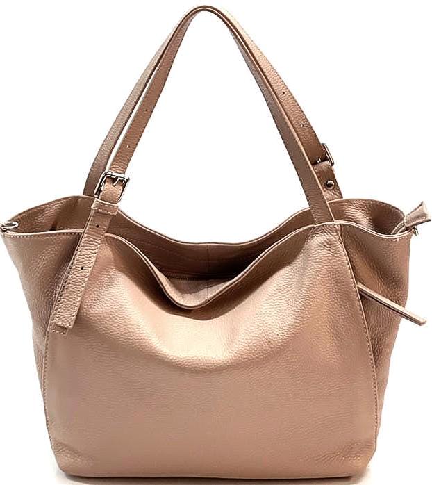 Everyday Lux Calfskin Shoulder in Light Cayan, Handmade in Italy, Free Shipping to the US