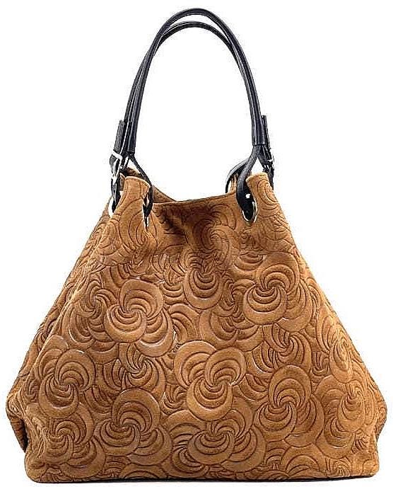 Slouchy, Embossed, Premium Leather Tote in Taupe!  Hand Crafted in Italy, Free Shipping
