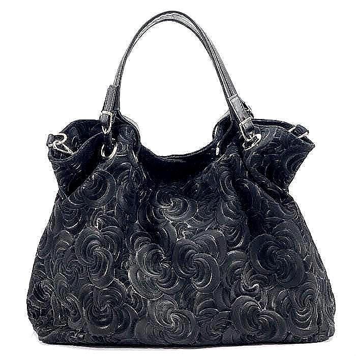 Slouchy, Embossed, Premium Leather Tote in Taupe!  Hand Crafted in Italy, Free Shipping