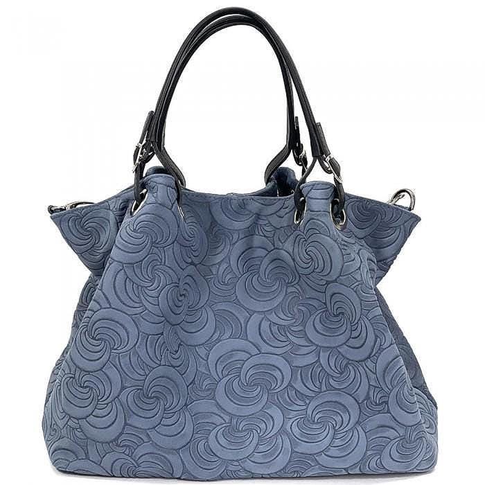 Embossed Leather Tote Bag: Slouchy Shoulder Bag in Burgundy Hue and more colors