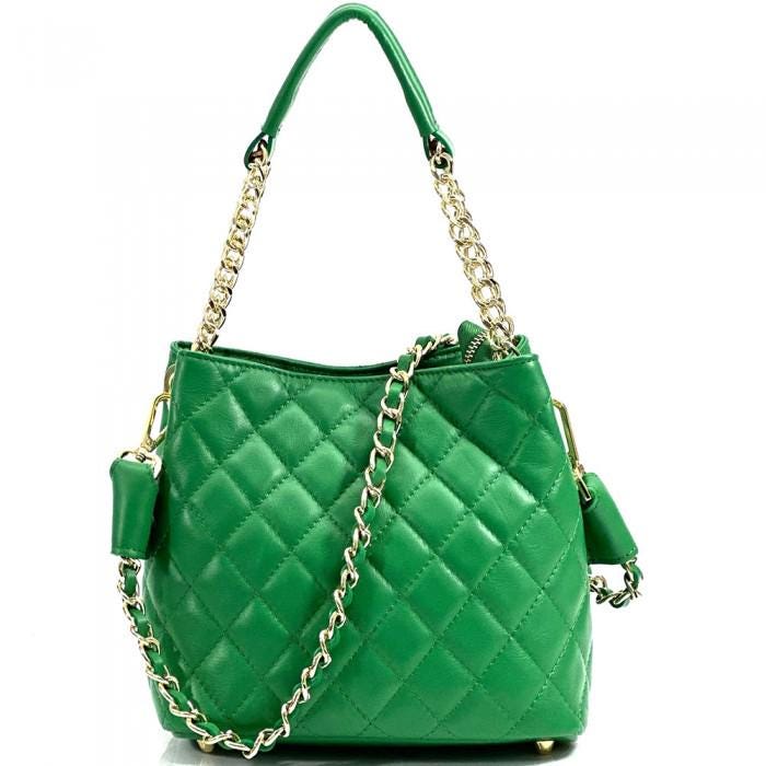 Quilted Leather Tote Bag, Made in Italy, Free Shipping