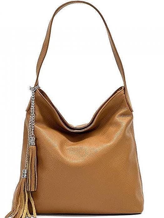 Pebbled Leather Shoulder Bag , Handmade in Italy, Free Shipping