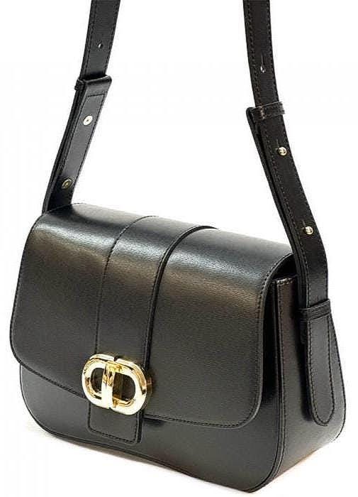 Classic, Crosta Lucida Leather, Shoulder Bag, Made in Italy, Free Shipping