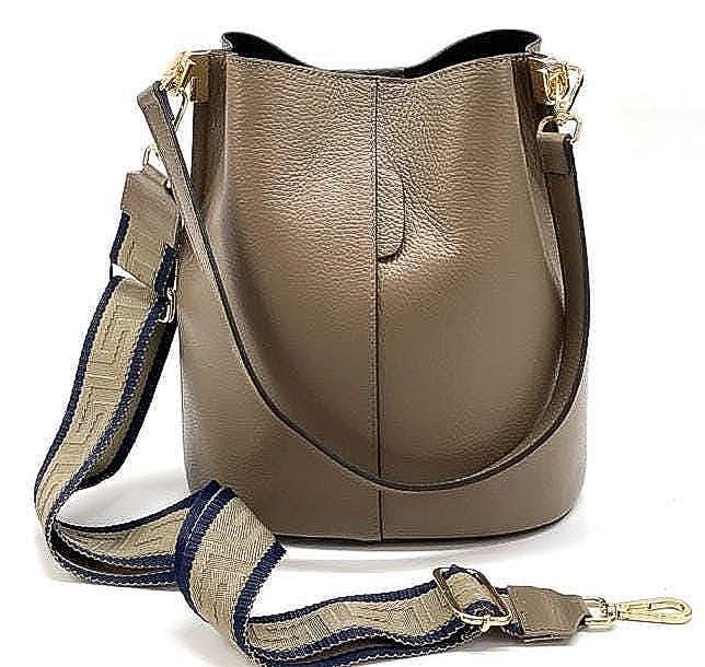 Pebbled, Full Grain Leather Bucket Bag, Shoulder or Crossbody, Handmade in Italy, Free Shipping to the US