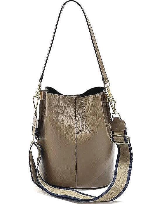Pebbled, Full Grain Leather Bucket Bag, Shoulder or Crossbody, Handmade in Italy, Free Shipping to the US