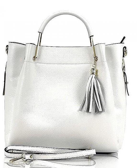 Classic Pebbled Leather Tote Bag, Handmade in Italy, Free Shipping to the US