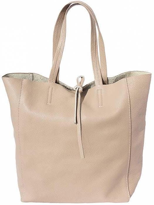 Pebbled Leather Tote Bag: Handmade Italian Calfskin Shopper