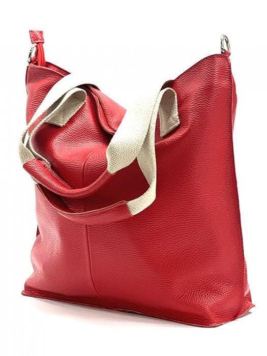 Soft Leather Shoulder or Tote Bag, Handmade in Italy. Free Shipping to the US