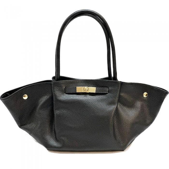 Expandable Leather Tote Bag, Slouchy or buttoned Up! Handmade in Italy, Free Shipping From Italy