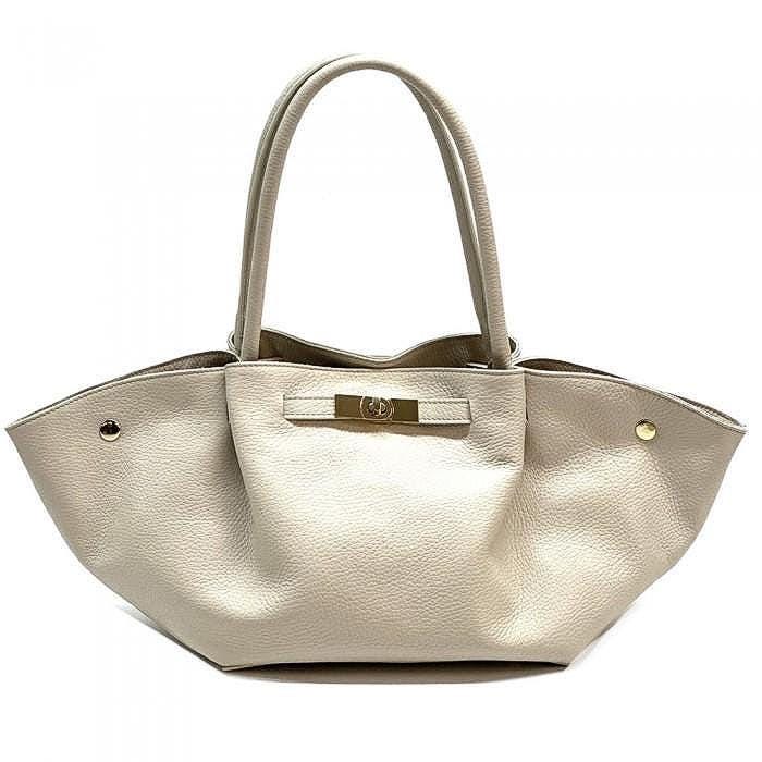 Expandable Leather Tote Bag, Slouchy or buttoned Up! Handmade in Italy, Free Shipping From Italy