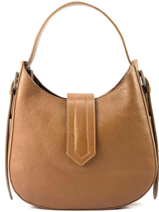 Timeless and Classic Flap-Shoulder Bag. Premium, Full-grain pebbled Leather, Handmade in Italy 2025, Free Shipping From Italy.