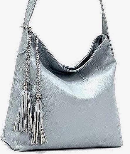Pebbled Leather Shoulder Bag , Handmade in Italy, Free Shipping