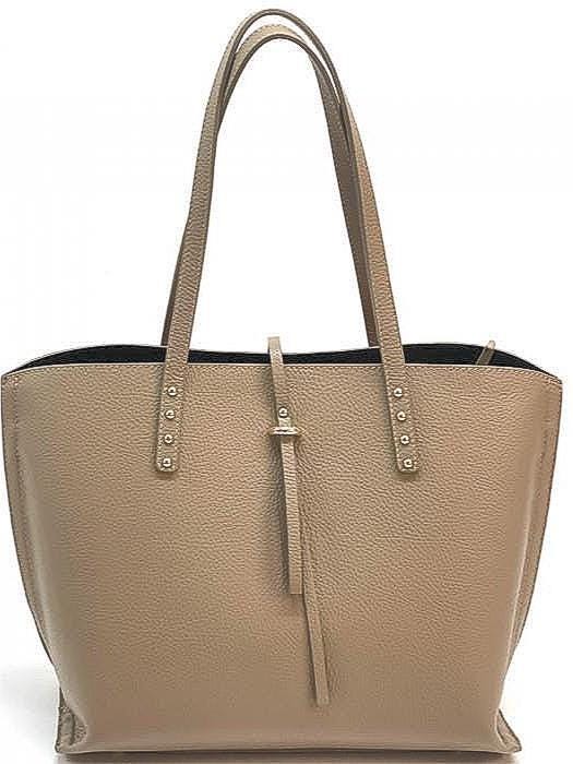 Classic Shopping Tote, Pebbled Leather for All Seasons! Handmade in Italy, Free Shipping