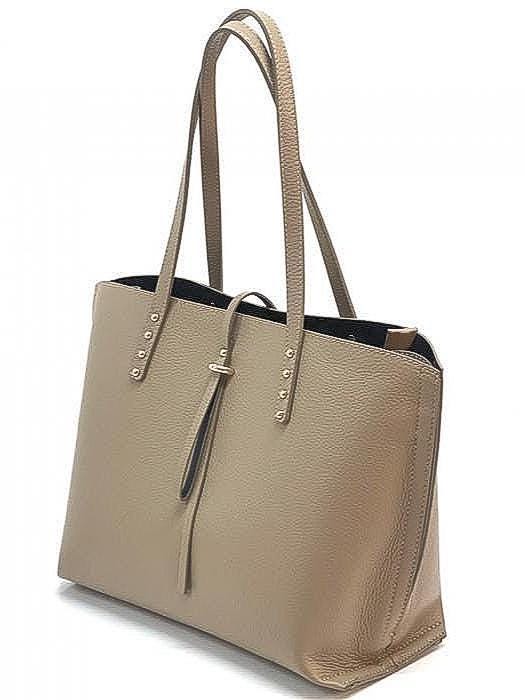 Classic Shopping Tote, Pebbled Leather for All Seasons! Handmade in Italy, Free Shipping