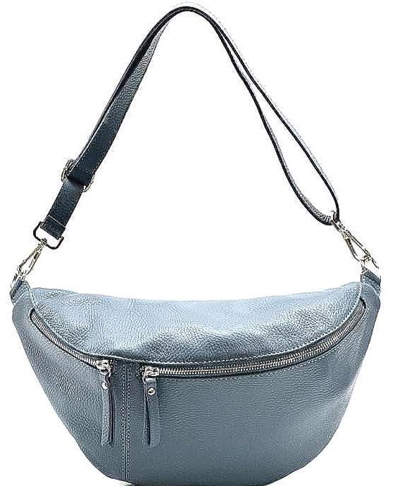 Handmade Italian Leather Sling Bag, Pebbled Bum Bag Pouch