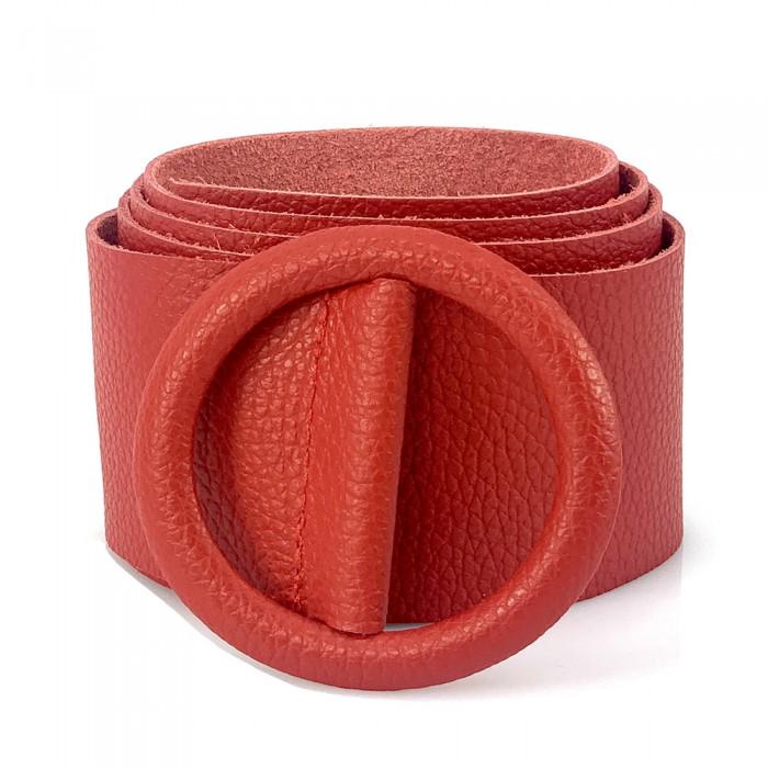 Leather Belt with Matching Leather Ring Buckle, Handmade in Italy, Free Shipping