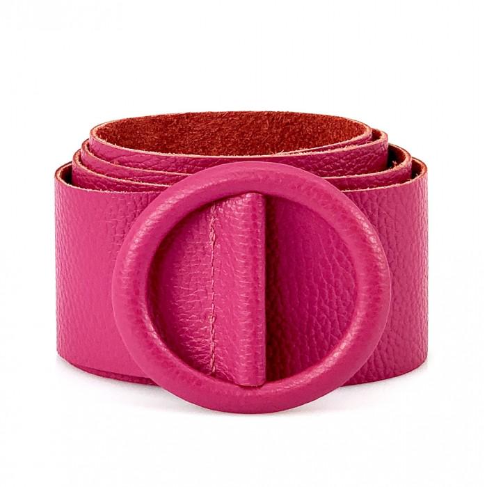 Leather Belt with Matching Leather Ring Buckle, Handmade in Italy, Free Shipping