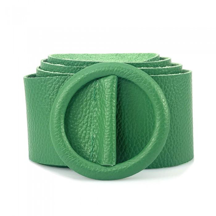 Leather Belt with Matching Leather Ring Buckle, Handmade in Italy, Free Shipping