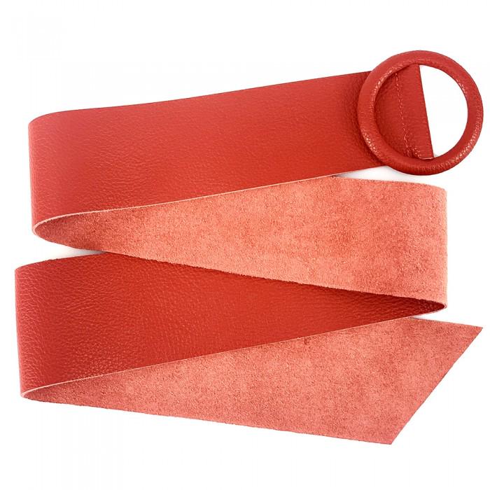 Leather Belt with Matching Leather Ring Buckle, Handmade in Italy, Free Shipping