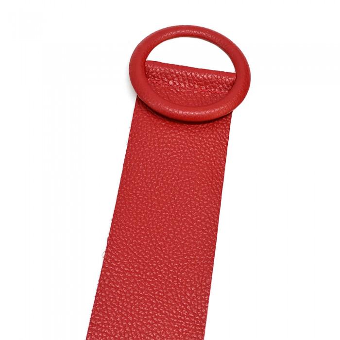 Leather Belt with Matching Leather Ring Buckle, Handmade in Italy, Free Shipping