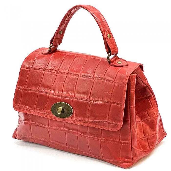 Stamped Leather Messenger Bag: Handmade Italian Crossbody