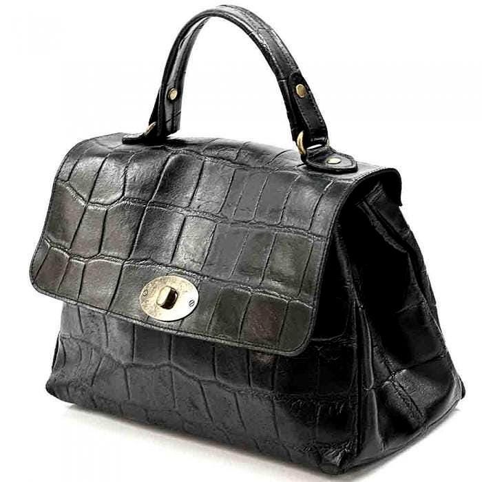 Stamped Leather Messenger Bag: Handmade Italian Crossbody