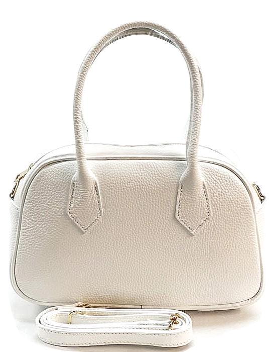 Bowler Bag in Pebbled Leather, Made in Italy, Free Shipping