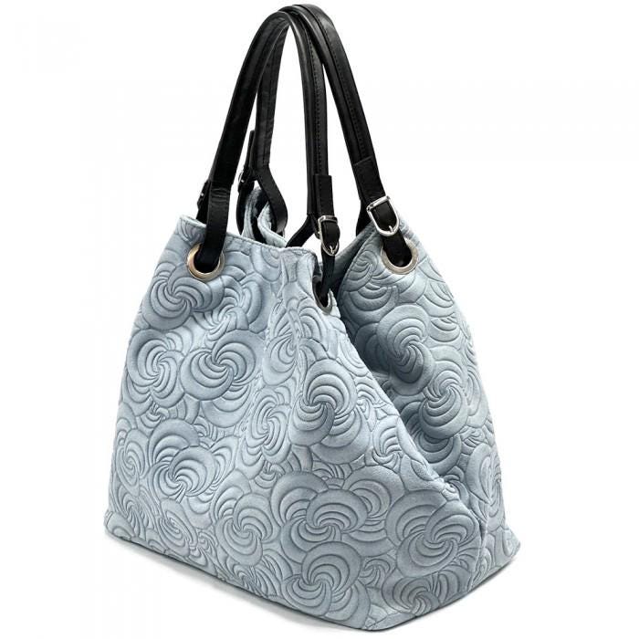 Slouchy, Embossed, Premium Leather Tote.  Handcrafted in Italy, Free Shipping
