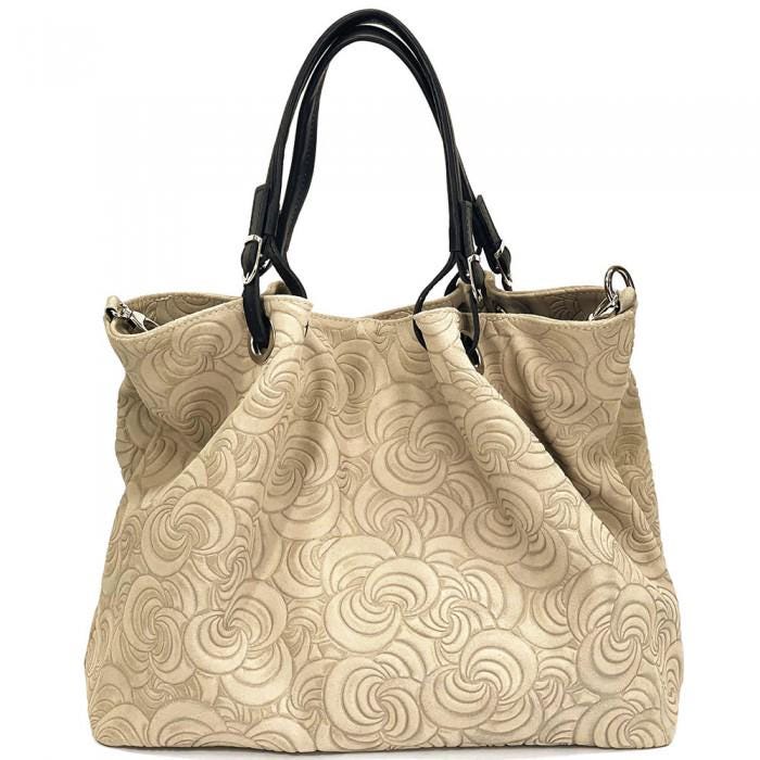 Slouchy, Embossed, Premium Leather Tote.  Handcrafted in Italy, Free Shipping