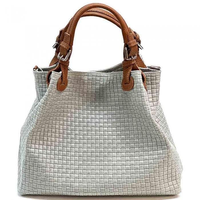 Woven Textured Leather Tote Bag: Handmade Italian Shoulder Bag