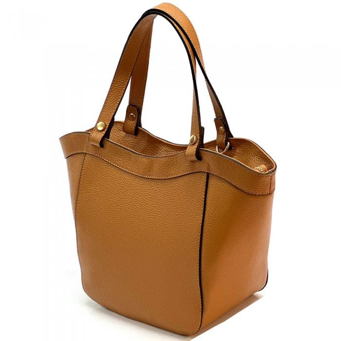 Pebbled Leather Handbag: Handmade Italian Structured Purse