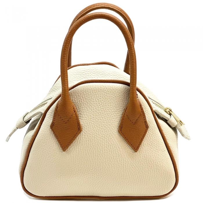 Mini Pebbled Leather Bowling Bag: Italian Handcrafted Handbag