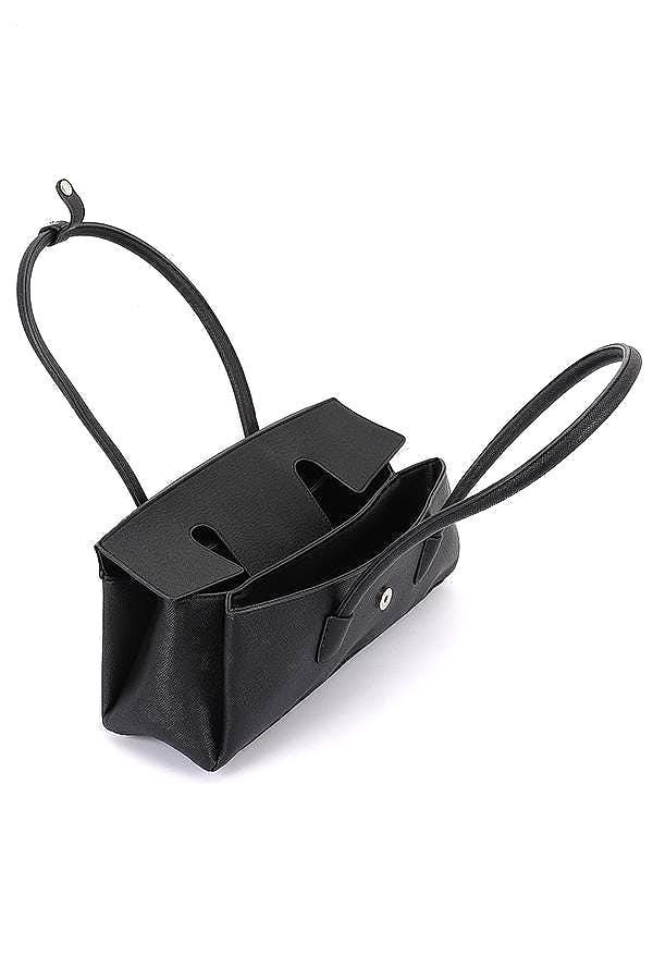 Minimalist Vegan Leather Top Handle Bag: Structured Handbag