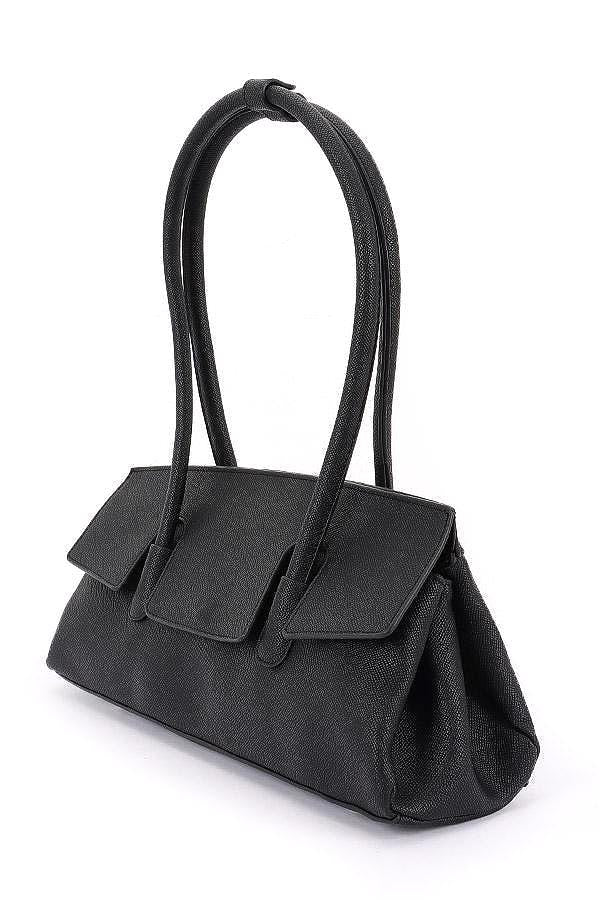 Minimalist Vegan Leather Top Handle Bag: Structured Handbag