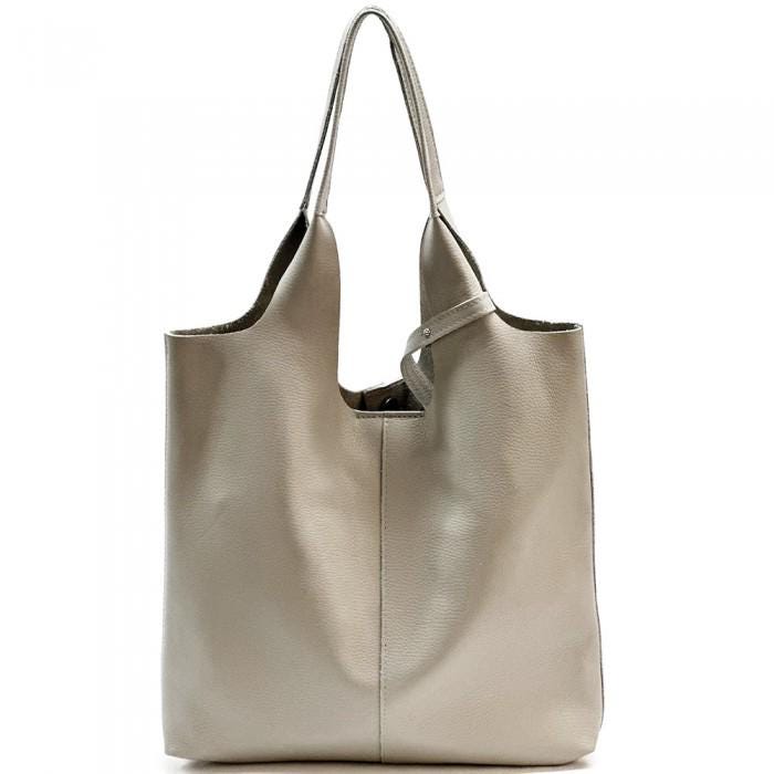 Handmade Italian Leather Tote Bag with Pouch