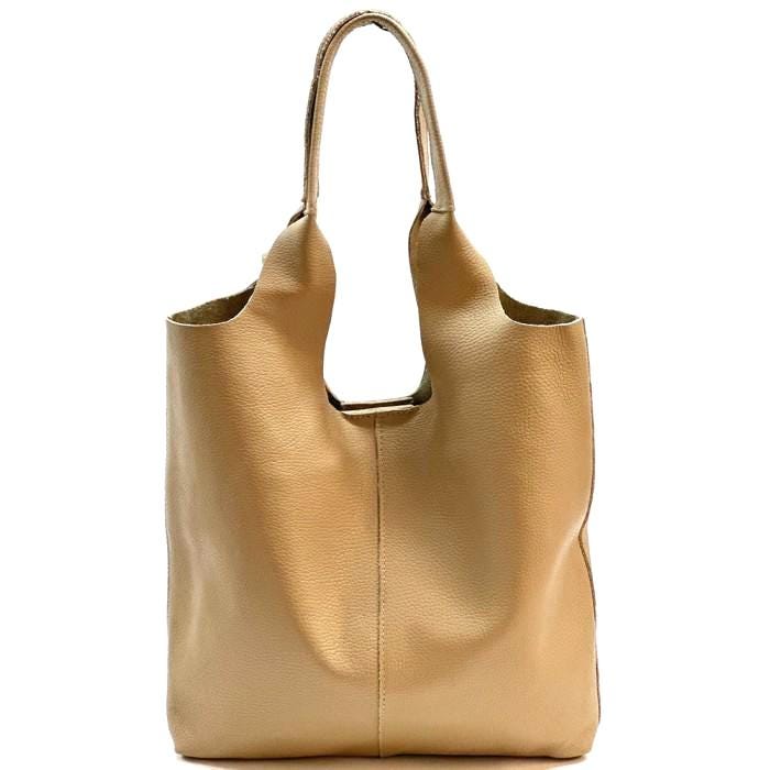 Handmade Italian Leather Tote Bag with Pouch