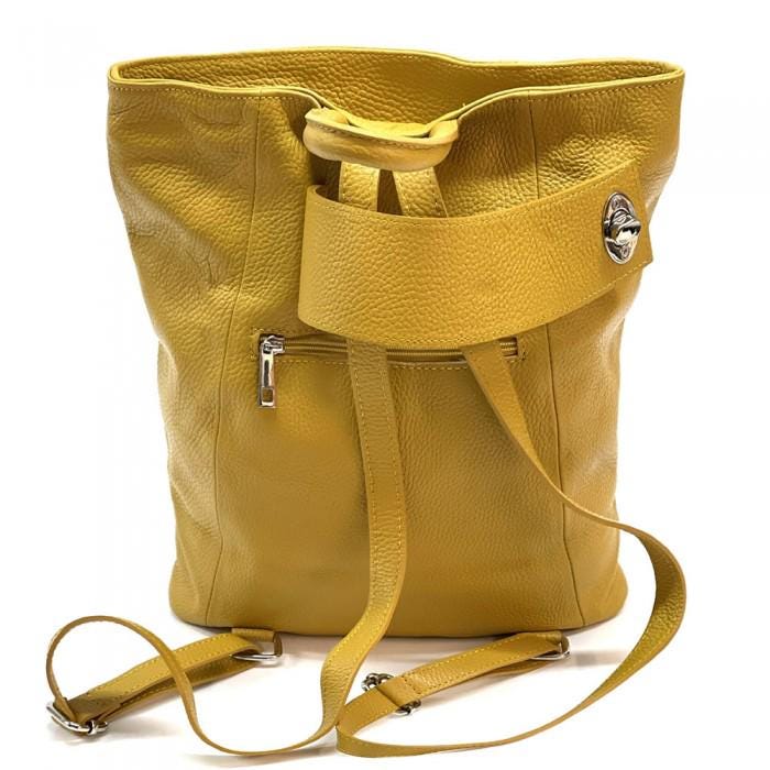 Pebbled Leather Rucksack/Shoulder Bag - Handmade in Italy