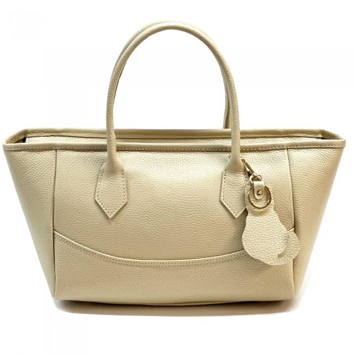 Tote Bag in Premium, Pebbled Italian Leather, Handmade, Free Shipping from Italy to the U.S.