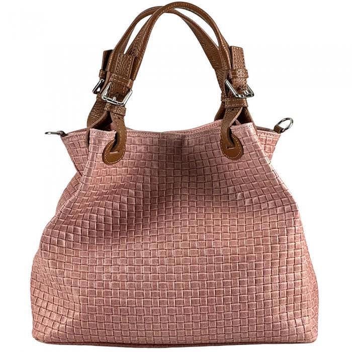 Woven Textured Leather Tote Bag: Handmade Italian Shoulder Bag