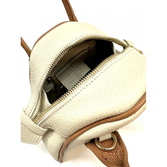 Mini Pebbled Leather Bowling Bag: Italian Handcrafted Handbag