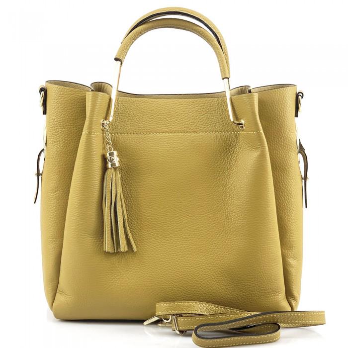 Handmade Pebbled Leather Tote Bag: Italian Craftsmanship, Free US Shipping